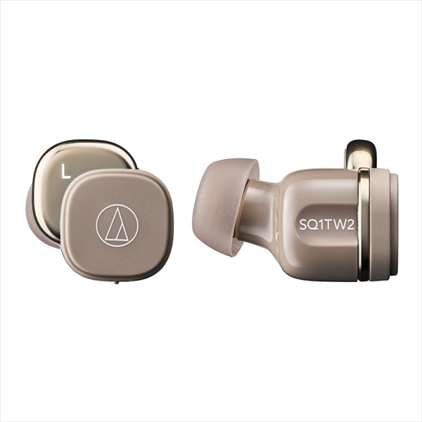 ワイヤレスイヤホン audio-technica オーディオテクニカ ATH-SQ1TW2 CA カフェラテ Bluetooth 5.2 ブルートゥース マイク付き 通話 Qi 充